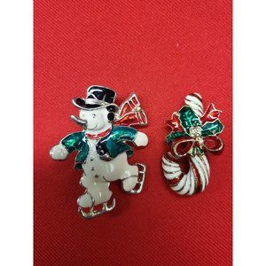 Christmas Pin/ Brooch Christmas Snowman Candy Cane Pins